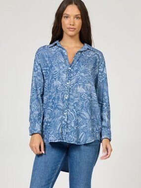 Dear John Galina Novelty Button-up Shirt, Size Small